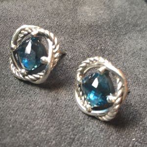 David Yurman Hampton Blue Topaz Infinity Earrings